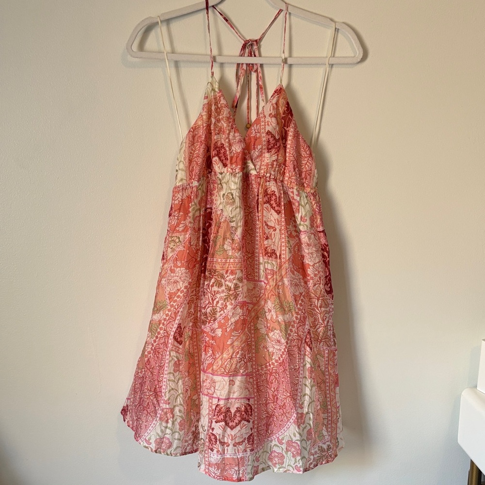 Pink and Orange Halter Dress